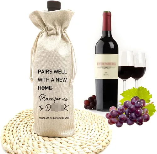 Vista 6 de Socive Bolsas de vino de regalo de inauguración de la casa, decoraciones de fiesta de inauguración de la casa, regalo de inauguración de la casa
