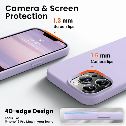 Vista 3 de RIZUS - Funda de silicona magnética para iPhone 13 Pro Max [compatible con MagSafe], funda delgada con forro de microfibra antiarañazos, a prueba