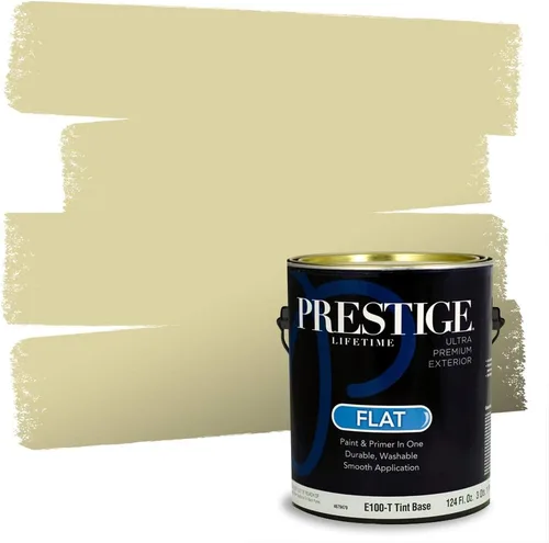 Vista 175 de PRESTIGE Pinturas de pintura exterior e imprimación en uno, 1 galón, plano, combinación comparable de Benjamin Moore* Manzanilla*