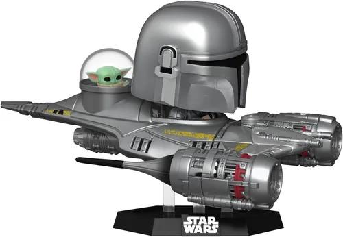 Vista 3 de Funko Pop! Ride Super Deluxe: Star Wars Hyperspace Heroes - The Mandalorian in N1 Starfighter (con Grogu) - Figura de vinilo coleccionable