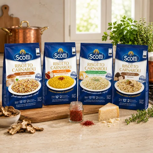 Vista 7 de Riso Scotti - Risotto sazonado con trufa, arroz Carnaroli, 7.4 oz (210 g) Ready Meal, Easy to Cook, Carnaroli Rice for Risotto with Truffle