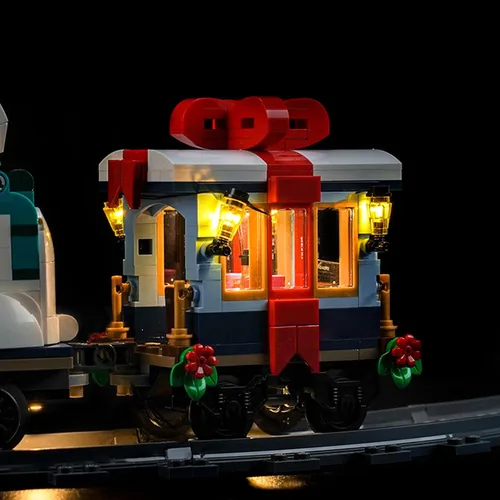 Vista 8 de Kit de luces LED mejorado compatible con Lego Icons Holiday Express Train Building Set, decoración de luces compatible con Lego 10361
