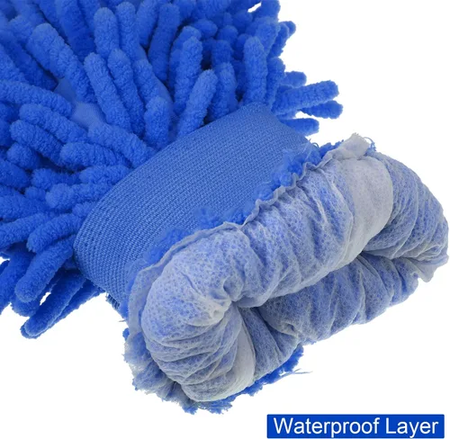 Vista 4 de BBTO 5 manoplas de microfibra de chenilla para lavado de auto, guantes absorbentes de doble cara, guantes de secado de microfibra sin remolinos