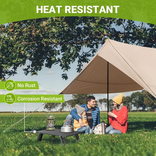 Vista 4 de ATEPA Mesa de camping pequeña, mesa de playa portátil ultraligera, mesas de campamento compactas plegables con patas de aluminio, bolsa