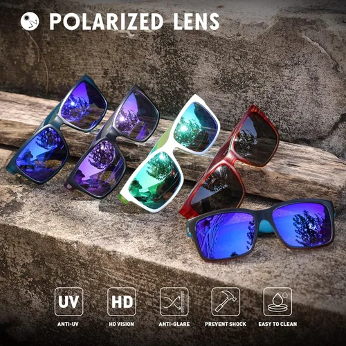 Vista 5 de MEETSUN Gafas de sol polarizadas cuadradas para hombres y mujeres, clásicas, retro, deportes, pesca, conducción, UV400, L