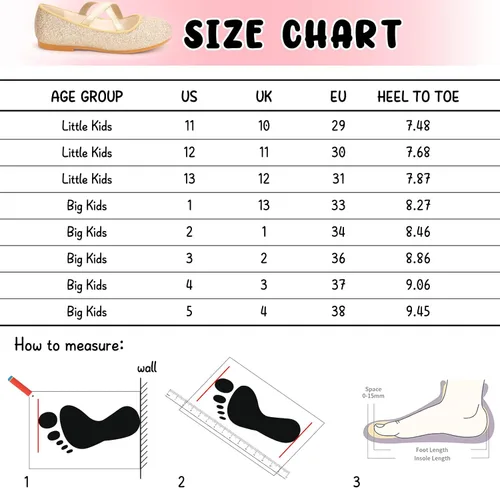 Vista 8 de MEJORMEN Zapatos de vestir con purpurina para niñas, zapatos planos de ballet Mary Jane, zapatos de bailarina, boda, uniforme escolar, zapatos
