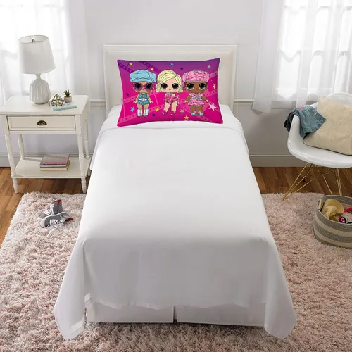 Vista 4 de Franco Funda de almohada reversible de microfibra súper suave, 20 x 30 pulgadas, LOL Surprise