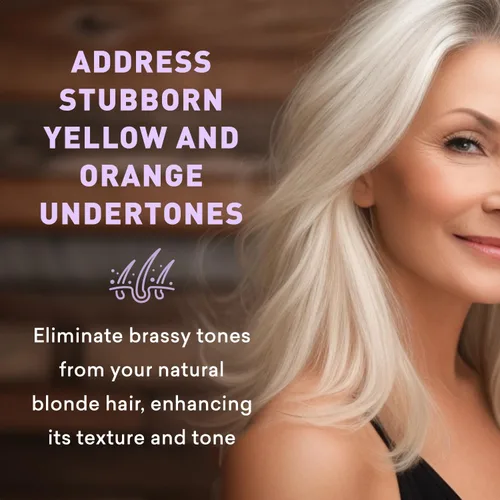 Vista 7 de Just Nutritive Champú tonificante morado para cabello rubio, gris, blanco, plateado y decolorado, elimina el cobrizo, aumenta el brillo, repara