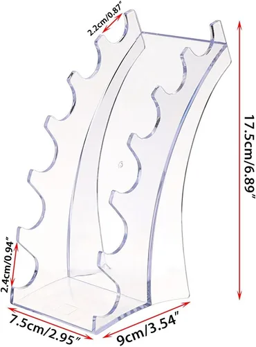 Vista 7 de Hipiwe Soporte de acrílico para bolígrafo, soporte organizador de brochas de maquillaje transparente, soporte organizador de 6 ranuras, cepillo