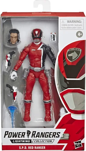 Vista 2 de Power Rangers Lightning Collection S.P.D. Red Ranger Figura de acción coleccionable de 6 pulgadas con accesorios