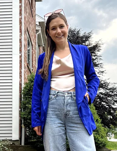 Vista 5 de ELESOL Chaquetas tipo blazer para mujer, manga larga, frente abierto, trajes casuales de negocios, trajes de trabajo, chaquetas con bolsillos