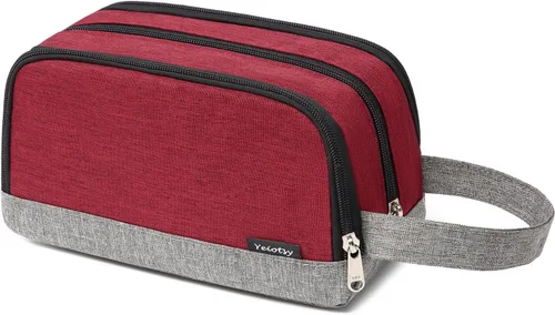 Vista 8 de Yeiotsy Neceser de viaje para hombre – Color Clash Dopp Kit con bolsillos de malla, organizador de afeitado duradero para gimnasio, camping y viajes
