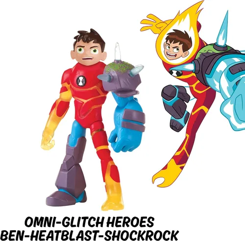 Vista 2 de Ben 10 Héroes Omni-Glitch: Ben-Heatblast-Shock Rock