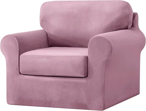 Vista 80 de UNBBRRL Fundas de sofá de 3 piezas para sofá, funda de terciopelo elástico para sillón con 1 funda de cojín de asiento y 1 funda de respaldo