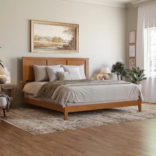 Vista 14 de AFI, Madison King - Cama con plataforma de madera maciza de perfil bajo, color espresso