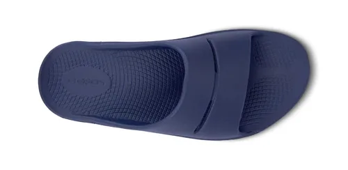 Vista 5 de OOFOS - Unisex OOahh Sport - Sandalia deslizante de recuperación post run, Azul marino