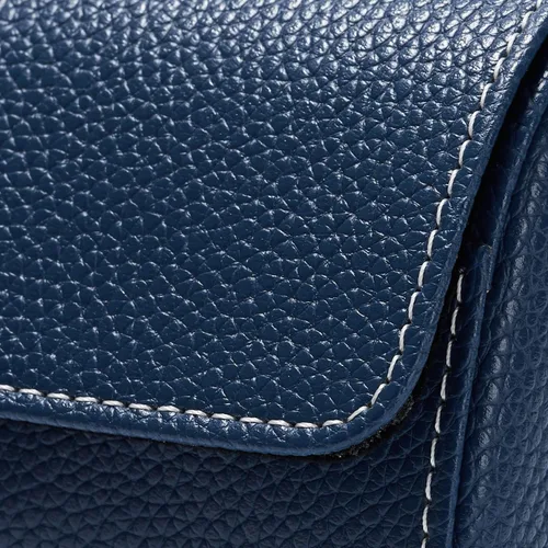 Vista 5 de Oirlv Caja de reloj de viaje de cuero de lujo caja de reloj individual para hombres y mujeres portátil joyería reloj organizador de rollo (azul)