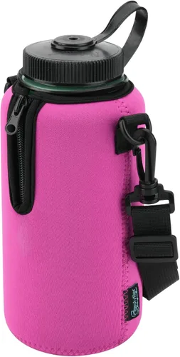 Vista 8 de Beautyflier Funda aislante de neopreno para botella de agua, compatible con botella de agua Nalgene de 32 onzas, con correa de hombro ajustable