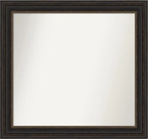 Vista 440 de Amanti Art Espejo de pared personalizado no biselado (25 x 25 pulgadas), marco de bronce acentuado, varios tamaños personalizados, espejo de baño