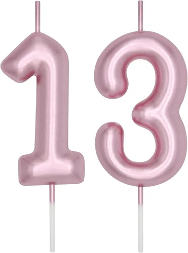 Vista 307 de DERVENTA Vela con números de 2.36 pulgadas, decoración perfecta para cumpleaños, brunch, postre, pastel, 1 pieza (número 0 rosa)