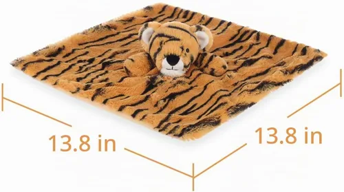 Vista 8 de Apricot Lamb Manta de seguridad de tigre para bebés, suave Loveys para bebé de 14 pulgadas