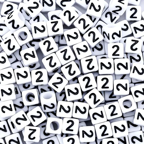 Vista 14 de 300 piezas de cuentas de número 0 redondas de 4x7mm, cuentas de número acrílico individual para hacer pulseras con dijes