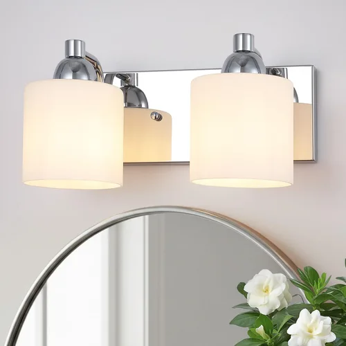Vista 13 de Mecgirn Apliques de Pared de Vidrio Esmerilado Níquel Cepillado, Paquete de 1 Luminarias de Pared Interiores Cableadas para Sala de Estar, Pasillo