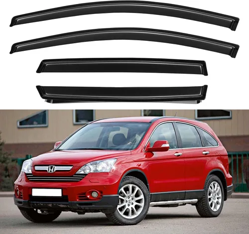 Vista 104 de YQAUTEC - Viseras para ventana, protectores contra la lluvia, compatibles con Subaru WRX 2015-2021, deflectores de viento para ventanas, viseras