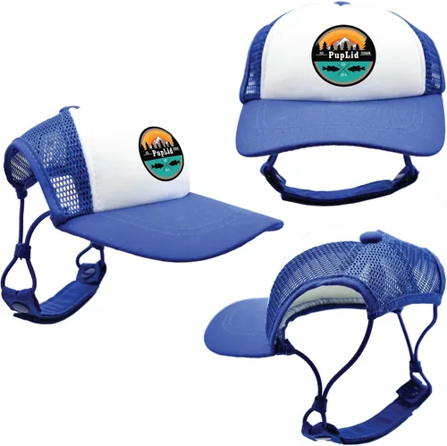 Vista 26 de Sunset Collection, sombreros de camionero de PupLid para perros (XXS) Protección solar elegante de alta calidad para el perro moderno, ajustable