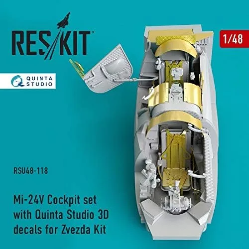 Vista 3 de Reskit RSU48-0118 - Juego de bañera 1/48 Mi-24 (V) con kit de calcomanías Quinta Studio 3D