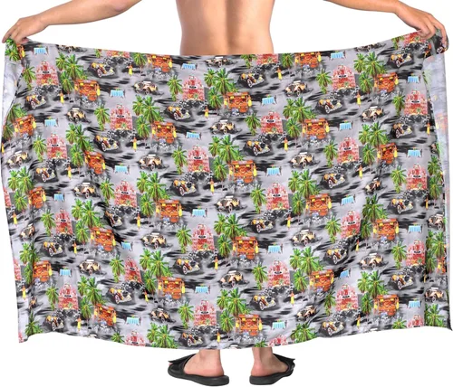 Vista 5 de LA LEELA Men's Sarong Bath Wraps Swim Pareo