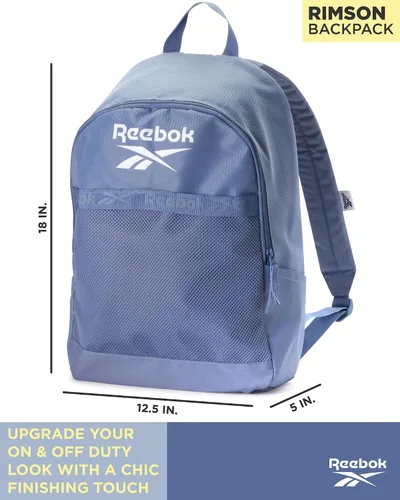 Vista 2 de Reebok Mochila Bolsa deportiva de gimnasio Rimson equipaje ligero de mano para el fin de semana Mochila casual para viajes, playa, Índigo