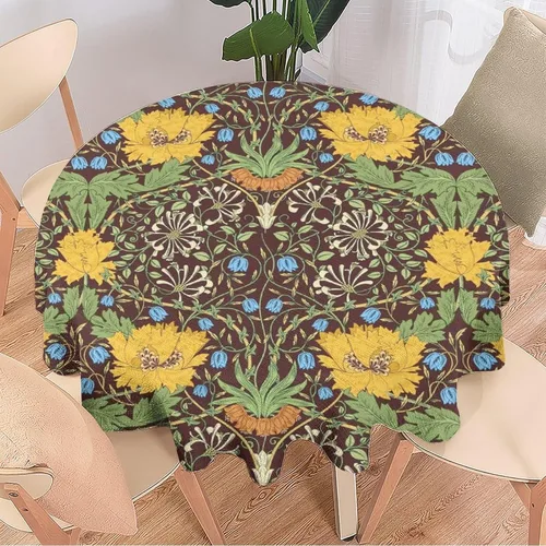 Vista 162 de Mantel Floral Retro de Pájaros, Diseño Original Bohemio William Morris Estampado Cubierta de Mesa para Hogar Picnic Fiesta Comedor Cocina William