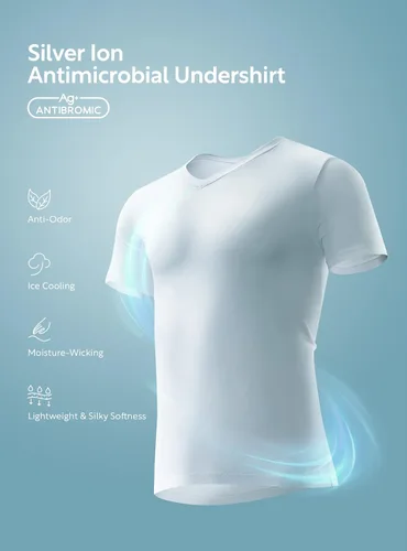 Vista 2 de DAVID ARCHY Men's Anti-Odor Micro Modal Undershirt V-Neck Tees Ultra Comfy T-Shirts for Men 3 Pack