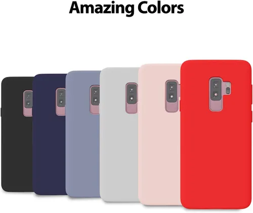 Vista 7 de GOOSPERY Funda de silicona líquida para Galaxy S9 Plus (2018) Silky-Soft Touch Full Body Protection Funda a prueba de golpes con forro de microfibra