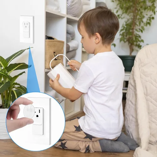 Vista 3 de Juego de 200 tapas de enchufes a prueba de granel, para enchufes eléctricos, enchufe fácil de instalar, resistente, seguro, kit de prueba