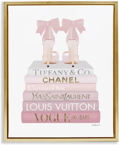 Vista 25 de Chic Shoes Glam Bookstack, 16 x 20 Inch Canvas in Floater Frame Stupell Industries · By Amanda Greenwood · Ready to hang · Fashion forward gift