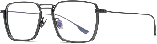 Vista 4 de FONEX Marco de lentes de titanio puro para hombre anteojos cuadrados de gran tamaño anteojos ópticos F85728