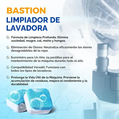 Vista 5 de Tabletas Limpiadoras para Lavadora Paquete de 24 Descalcificador Potente - Limpieza Profunda para Lavadoras HE de Carga Frontal y Superior Seguro