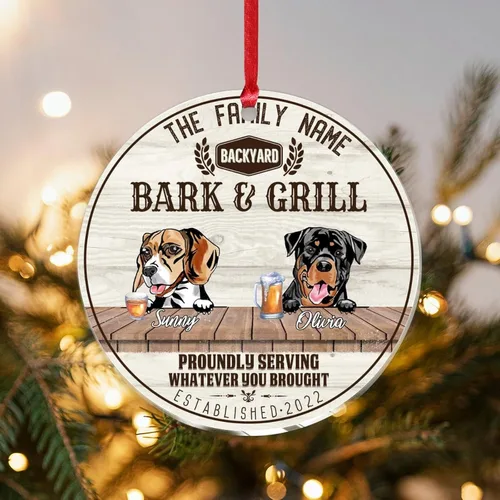 Vista 9 de SILYHEART Christmas Acrylic Ornaments Beagle Dog & Shikoku Dog Christmas Souvenirs Custom Family Dog Name Vintage Dog Home Christmas Memorial Gifts