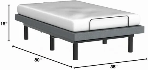 Vista 2 de Sven & Son Bliss Base de Cama Ajustable Solo Armazón, Elevación de Cabeza y Pies, Soporte Lumbar, Inclinación de Cabeza-Almohada, Masaje, Luces