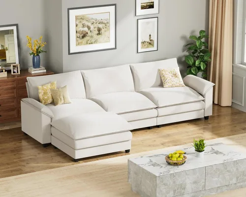 Vista 24 de Homall Sofá Seccional Modular de 80", Sofá Biplaza con Cojín de Doble Capa, Combinación DIY de Chenille Profundo Sofá Nube de 2 Asientos para Sala