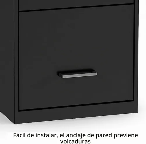 Vista 6 de Archivador vertical de grapas, 3 cajones, carta/legal, con bloqueo, negro