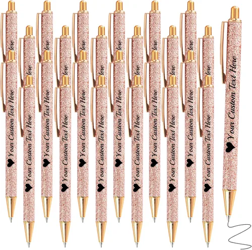 Vista 15 de Bolígrafos de purpurina personalizados con nombre impreso, bolígrafo personalizado con barril de metal, retráctil, bonito y elegante, regalos
