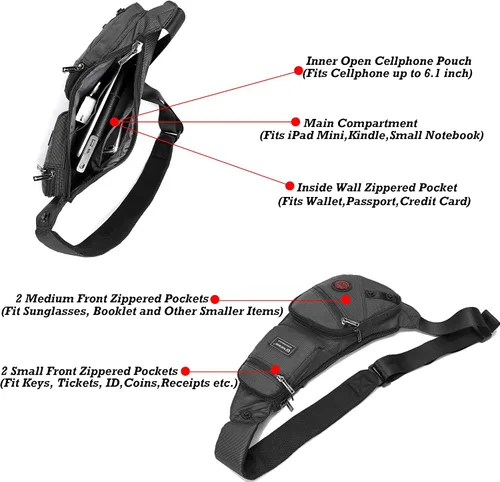 Vista 5 de Nicgid Sling Bag - Mochila bandolera para hombre