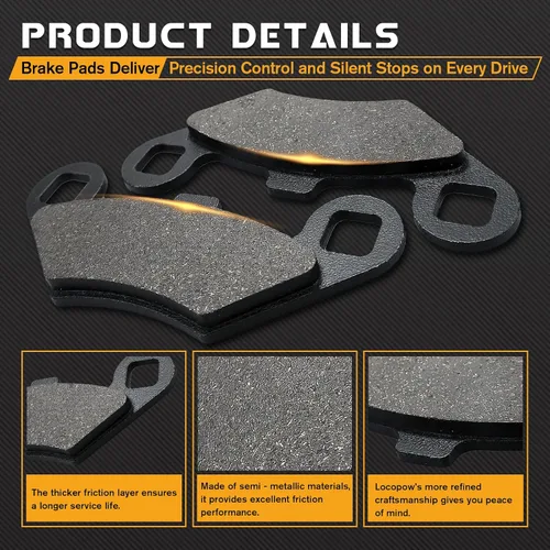 Vista 4 de LOCOPOW 2202412 Pastillas de freno delanteras y traseras para Polaris Hawkeye 300 Predator 500 Sportsman 300 400 500 HO 800 570 Scrambler Magnum 325