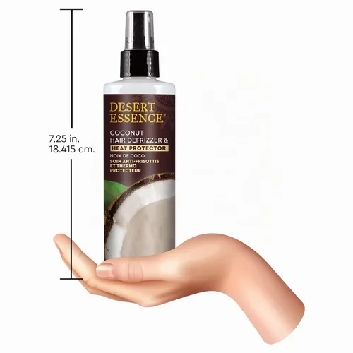 Vista 7 de Desert Essence Desfrizador de pelo de coco y protector de calor, 8 onzas líquidas, sin gluten, vegano, libre de crueldad, aceite de coco y extracto