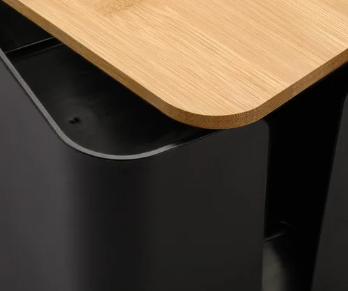 Vista 6 de ZhiYo Caja Organizadora de Cables con Tapa de Bambú, Caja de Gestión de Cables ABS Segura para TV y Computadora, Cubierta de Madera Ocultador
