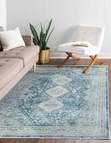 Vista 8 de Unique Loom Newport Collection - Alfombra de área - Rosecliff (Runner 2' 0" x 3' 11", Multi/Azul)