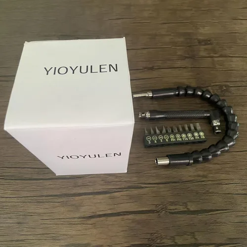 Vista 9 de Extensión de broca flexible, extensión de taladro flexible de 11.6 pulgadas, manual de 90° en ángulo recto, extensión flexible de 1/4 para taladro